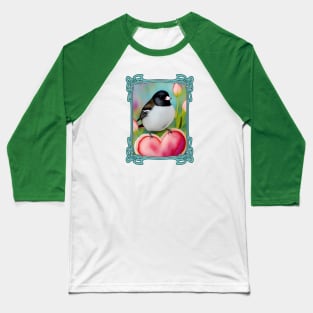 Spring Garden Junco With Heart Baseball T-Shirt